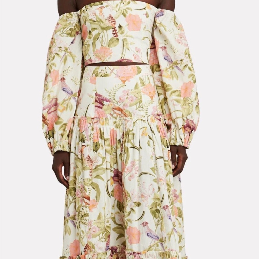 Cara Cara Strapless Floral Top with Sleeves